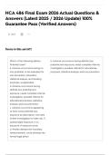 HCA 486 Final Exam 2026 Actual Questions & Answers &lpar;Latest 2025 &sol; 2026 Update&rpar; 100&percnt; Guarantee Pass &lpar;Verified Answers&rpar;