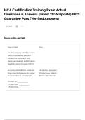 HCA Certification Training Exam Actual Questions & Answers &lpar;Latest 2026 Update&rpar; 100&percnt; Guarantee Pass &lpar;Verified Answers&rpar;