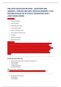 CNA STATE CERTIFICATION EXAM &ndash; QUESTIONS AND &NewLine;ANSWERS &vert; VERIFIED AND WELL DETAILED ANSWERS &vert; PLUS &NewLine;RATIONALES MUST BE IN ITALICS&vert; GUARANTEED PASS &vert; &NewLine;LATEST EXAM UPDATE 