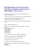 ACS Quantitative Chemical Analysis Final Exam &vert; Questions and Answers &vert; 2026 Update &vert; 100&percnt; Correct