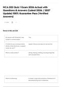 HCA 202 Quiz 1 Exam 2026 Actual with Questions & Answers &lpar;Latest 2026 &sol; 2027 Update&rpar; 100&percnt; Guarantee Pass &lpar;Verified Answers&rpar;