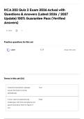 HCA 202 Quiz 2 Exam 2026 Actual with Questions & Answers &lpar;Latest 2026 &sol; 2027 Update&rpar; 100&percnt; Guarantee Pass &lpar;Verified Answers&rpar;