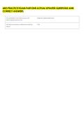 ABO PRACTICE EXAM PART ONE ACTUAL UPDATED QUESTIONS AND &NewLine;CORRECT ANSWERS 