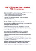BLAW 3175 &lpar;Spurling&rpar; Exam 3 Questions With Correct Answers
