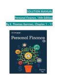 Personal Finance 14th Edition by E&period; Thomas Garman &ndash; Solution Manual with Worked Problems and Answers