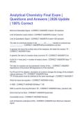Analytical Chemistry Final Exam &vert;&NewLine;Questions and Answers &vert; 2026 Update&NewLine;&vert; 100&percnt; Correct