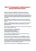 HSA 3111 Understanding U&period;S&period; Healthcare Exam 2 Questions With Verified Answers