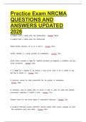Practice Exam NRCMA QUESTIONS AND ANSWERS UPDATED 2026