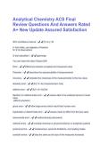 Analytical Chemistry ACS Final&NewLine;Review Questions And Answers Rated&NewLine;A&plus; New Update Assured Satisfaction