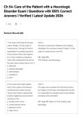 Ch 54&colon; Care of the Patient with a Neurologic&NewLine;Disorder Exam &vert; Questions with 100&percnt; Correct&NewLine;Answers &vert; Verified &vert; Latest Update 2026