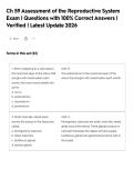 Ch 59 Assessment of the Reproductive System&NewLine;Exam &vert; Questions with 100&percnt; Correct Answers &vert;&NewLine;Verified &vert; Latest Update 2026&NewLine;