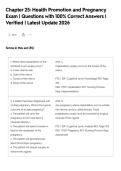 Chapter 25&colon; Health Promotion and Pregnancy&NewLine;Exam &vert; Questions with 100&percnt; Correct Answers &vert;&NewLine;Verified &vert; Latest Update 2026