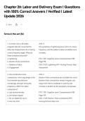 Chapter 26&colon; Labor and Delivery Exam &vert; Questions&NewLine;with 100&percnt; Correct Answers &vert; Verified &vert; Latest&NewLine;Update 2026