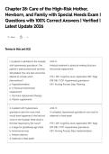 Chapter 28&colon; Care of the High-Risk Mother&comma;&NewLine;Newborn&comma; and Family with Special Needs Exam &vert;&NewLine;Questions with 100&percnt; Correct Answers &vert; Verified &vert;&NewLine;Latest Update 2026