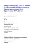 Analytical Chemistry Final- ACS Exam&comma;&NewLine;Fundamentals of Spectrophotometry&comma;&NewLine;Atomic Spectroscopy&comma; Mass&NewLine;Spectroscopy 100&percnt; Correct