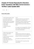 Chapter 49&colon; Female Reproductive Disorders&NewLine;Exam &vert; Questions with 100&percnt; Correct Answers &vert;&NewLine;Verified &vert; Latest Update 2026