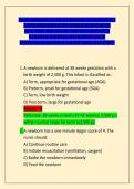 NEONATOLOGY LATEST UPDATED ACTUAL FINAL EXAM PREP WITH 100 COMPLETE DETAILED PRACTICE QUESTIONS AND 100&percnt; CORRECT VERIFIED ANSWERS WITH HIGH YIELD RATIONALES RATED A&plus; GRADE MOST RECENT&excl;&excl;&excl;