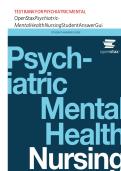 TEST BANK FOR OpenStax Psychiatric-Mental Health Nursing &lbrack;Complete Chapter Questions And Answers&rsqb; 2025&NewLine;