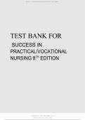 Test Bank for Success in Practical&sol;Vocational Nursing 8th Edition
