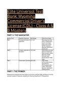 ELITE UNIVERSAL TEST BANK&colon; Wyoming CDL Class A & B Mastery &lpar;2026&sol;2027 Modernized Standards&rpar;