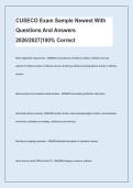 CUSECO Exam Sample Newest With &NewLine;Questions And Answers &NewLine;2026&sol;2027&vert;100&percnt; Correct