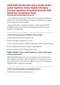AHIP 2026 Certification Exam Study Guide &vert; Latest Updates&comma; Costs&comma; Module Changes&comma; Practice Questions & Verified Answers PDF &lpar;Medicare Compliance Prep&rpar;