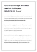 CUSECO Exam Sample Newest With &NewLine;Questions And Answers &NewLine;2026&sol;2027&vert;100&percnt; Correct