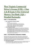 2026&sol;2027 West Virginia CDL Exam Mastery Test Bank &lpar;Class A & B&rpar; &vert; S-Tier Guide & 40&plus; Q&A