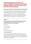 DSE OSCE Final Exam Questions and Answers 2026&sol;2027 &vert; Comprehensive Dental Diagnostic Skills Examination Study Guide PDF with Verified Solutions