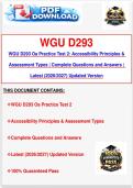WGU D293 Oa Practice Test 2&colon; Accessibility Principles & Assessment Types &vert; Complete Questions and Answers &vert; Latest &lpar;2026&sol;2027&rpar; Updated Version