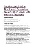 2026&sol;2027 South Australia &lpar;SA&rpar; Nominated Supervisor Exam&colon; Elite Mastery Test Bank &lpar;CBS & ESB Frameworks&rpar;