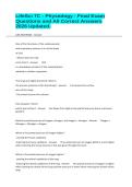 LifeSci 7C - Physiology - Final Exam Questions and All Correct Answers 2026 Updated&period;