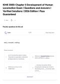 KINE 3500&colon; Chapter 5 Development of Human&NewLine;Locomotion Exam &vert; Questions and Answers &vert;&NewLine;Verified Solutions &vert; 2026 Edition &vert; Pass&NewLine;Guaranteed