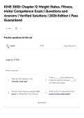 KINE 3500&colon; Chapter 12 Weight Status&comma; Fitness&comma;&NewLine;Motor Competence Exam &vert; Questions and&NewLine;Answers &vert; Verified Solutions &vert; 2026 Edition &vert; Pass&NewLine;Guaranteed