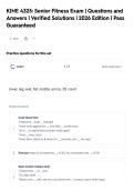 KINE 4325&colon; Senior Fitness Exam &vert; Questions and&NewLine;Answers &vert; Verified Solutions &vert; 2026 Edition &vert; Pass&NewLine;Guaranteed