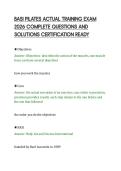 BASI PILATES ACTUAL TRAINING EXAM &NewLine;2026 COMPLETE QUESTIONS AND &NewLine;SOLUTIONS CERTIFICATION READY 