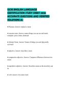 GCSE ENGLISH LANGUAGE&NewLine;CERTIFICATION STUDY SHEET 2026&NewLine;ACCURATE QUESTIONS AND VERIFIED&NewLine;SOLUTIONS A&plus;