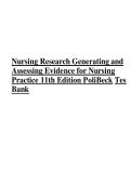 Updated&sol;Latest 2026&ndash;2027 Test Bank For Nursing Research Generating And Assessing Evidence For Nursing Practice 11th Edition By Cheryl Beck And Denises Polit Complete Questions And Answers Comprehensive Evidence Based Practice Research Methods Critical App