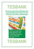 Updated&sol;Latest 2026&ndash;2027 Test Bank For Nursing Leadership Management And Professional Practice For The LPN LVN 7th Edition By Tamara R Dahlkemper Complete Questions And Answers Comprehensive Leadership Development Delegation Team Building Communication Co