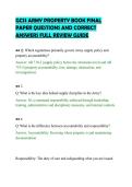 GCSS ARMY PROPERTY BOOK FINAL&NewLine;PAPER QUESTIONS AND CORRECT&NewLine;ANSWERS FULL REVIEW GUIDE