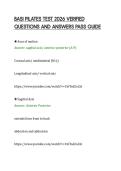 BASI PILATES TEST 2026 VERIFIED &NewLine;QUESTIONS AND ANSWERS PASS GUIDE 