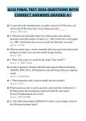 GCSS FINAL TEST 2026 QUESTIONS WITH&NewLine;CORRECT ANSWERS GRADED A&plus;