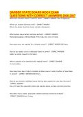 BARBER STATE BOARD MOCK EXAM QUESTIONS WITH CORRECT ANSWERS 2026-2027