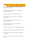 BARBER EXAM STUDY GUIDE QUESTIONS WITH CORRECT ANSWERS 2026-2027&period;
