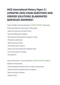AICE International History Paper 2 &vert; &NewLine;&lpar;UPDATED 2026&rpar; EXAM QUESTIONS AND &NewLine;VERIFIED SOLUTIONS &vert;ELABORATED &NewLine;&DETAILED ANSWERS&excl;&excl; 