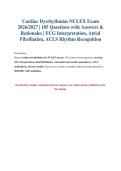 Cardiac Dysrhythmias NCLEX Exam 2026