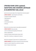 CPR&sol;RQI EXAM &lpar;2026 updated&rpar; &NewLine;QUESTIONS AND ANSWERS &lpar;DETAILED &NewLine;& ELABORATED&rpar; fully solved