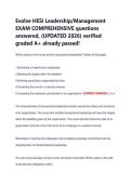 Evolve HESI Leadership&sol;Management &NewLine;EXAM COMPREHENSIVE questions &NewLine;answered&comma; &lpar;UPDATED 2026&rpar; verified &NewLine;graded A&plus; already passed&excl; 