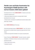 Florida Laws and Rules Examination for &NewLine;Psychologists EXAM Questions with &NewLine;Correct Answers 2026 latest update&excl;&excl; 