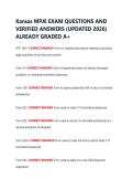 Kansas MPJE EXAM QUESTIONS AND &NewLine;VERIFIED ANSWERS &lpar;UPDATED 2026&rpar; &NewLine;ALREADY GRADED A&plus;